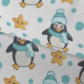 Blue Winter Penguin Waterproof Oxford