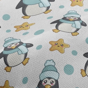 Blue Winter Penguin Performance Linen