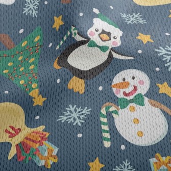 Christmas Snowman And Penguin Athletic Mesh Flat Back