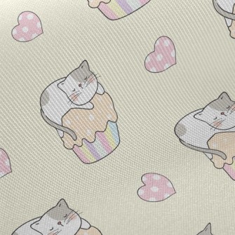 Cat On Cupcake Twill