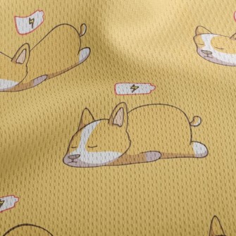 Sleeping Corgi Athletic Mesh Flat Back