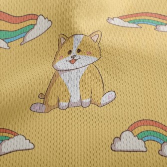 Rainbow And Corgi Athletic Mesh Flat Back