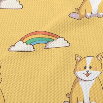 Rainbow And Corgi Birdseye Piqué