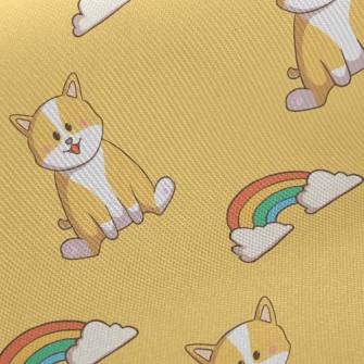 Rainbow And Corgi Twill