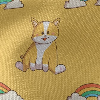Rainbow And Corgi Waterproof Canvas