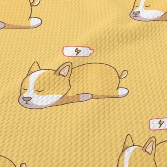 Sleeping Corgi Birdseye Piqué