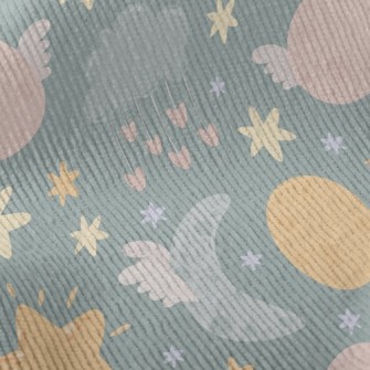 Cute Stars Moon Clouds Standard Corduroy