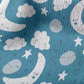 White Clouds Stars And Moon Terry
