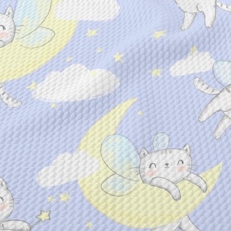 Angel Cat With Wings Birdseye Piqué