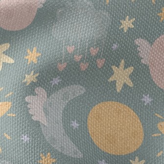 Cute Stars Moon Clouds Waterproof Canvas