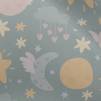 Cute Stars Moon Clouds Chiffon