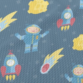 Rockets And Astronauts Birdseye Piqué