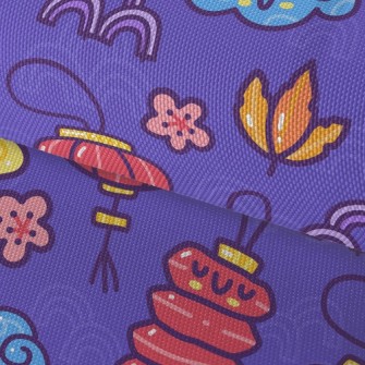 Plum Blossom Red Lantern Waterproof Oxford