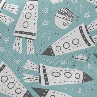 Rocket Flying Into The Sky Twill