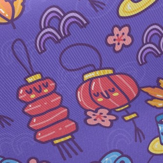 Plum Blossom Red Lantern Twill