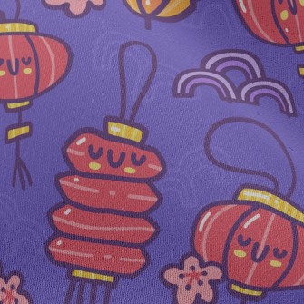 Plum Blossom Red Lantern Chiffon
