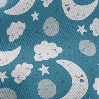 White Clouds Stars And Moon Standard Corduroy