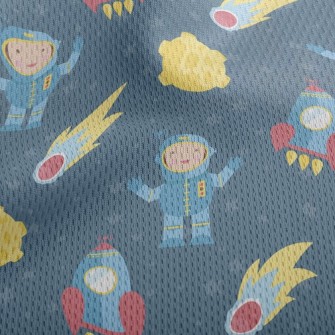 Rockets And Astronauts Athletic Mesh Flat Back