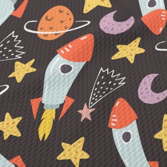 Planets And Rockets Birdseye Piqué