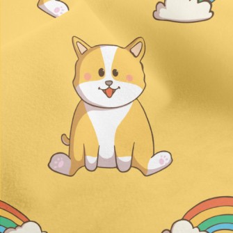 Rainbow And Corgi Micro Fleece
