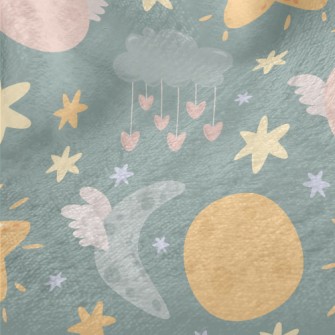 Cute Stars Moon Clouds Minky