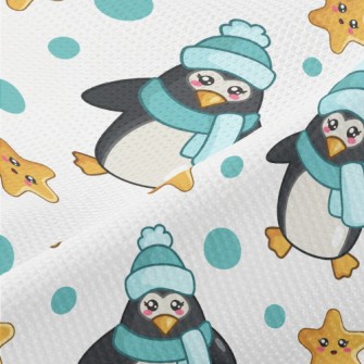 Blue Winter Penguin Piqué