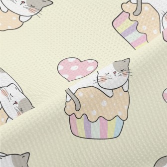 Cat On Cupcake Piqué