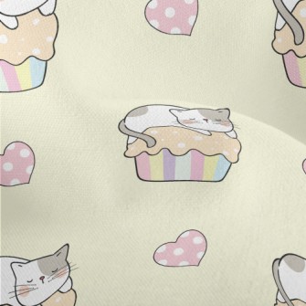 Cat On Cupcake Lightweight Performance Linen