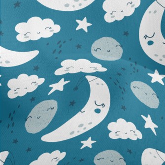 White Clouds Stars And Moon Lightweight Performance Linen