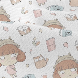 Cat And Girl Go On A Trip Modern Jersey