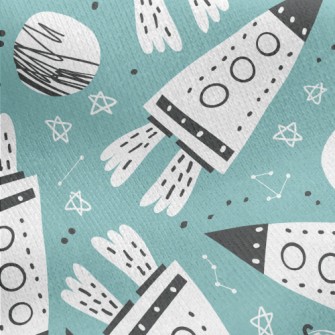 Rocket Flying Into The Sky Jersey Backed Fleece