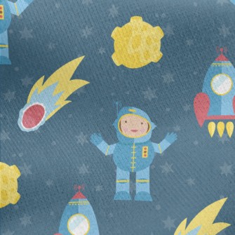 Rockets And Astronauts Jersey Backed Fleece