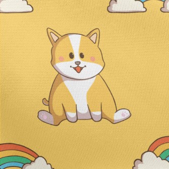 Rainbow And Corgi Pongee