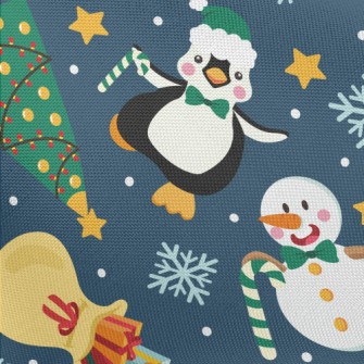 Christmas Snowman And Penguin Pongee
