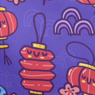 Plum Blossom Red Lantern Pongee