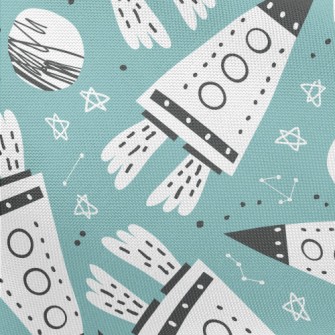 Rocket Flying Into The Sky Pongee