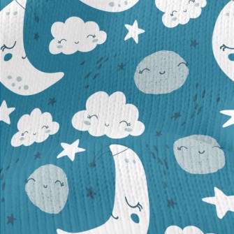 White Clouds Stars And Moon Stretch Jersey