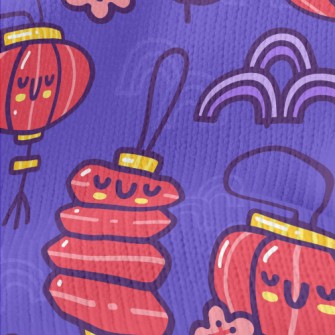 Plum Blossom Red Lantern Stretch Jersey