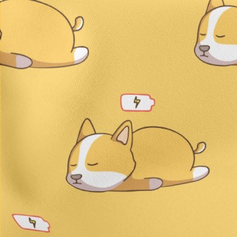 Sleeping Corgi Lightweight Cotton Poplin