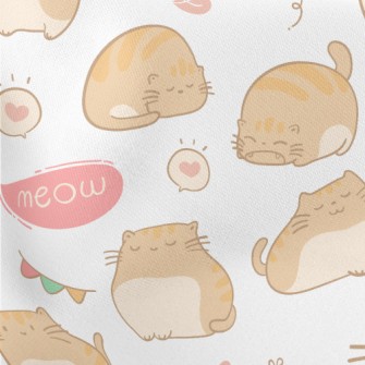 Cat Daily Life Lightweight Cotton Poplin