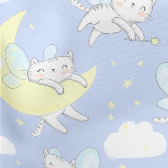 Angel Cat With Wings Lightweight Cotton Poplin