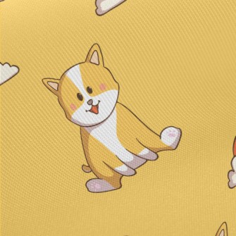 Rainbow And Corgi Midweight Cotton Poplin