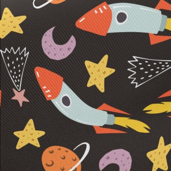 Planets And Rockets Midweight Cotton Poplin