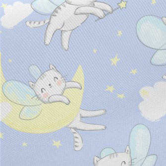 Angel Cat With Wings Midweight Cotton Poplin