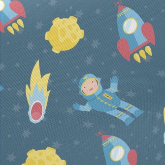 Rockets And Astronauts Midweight Cotton Poplin