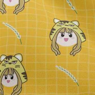Girl Wearing Tiger Mask Chiffon