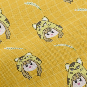 Girl Wearing Tiger Mask Performance Linen