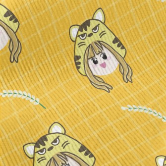 Girl Wearing Tiger Mask Standard Corduroy