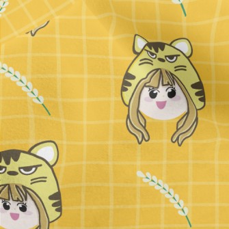 Girl Wearing Tiger Mask Micro Fleece