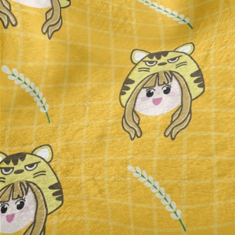 Girl Wearing Tiger Mask Minky